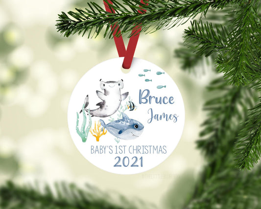 Shark Baby First Christmas Ornament, O3