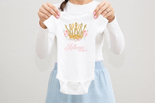 Princess Baby Bodysuit, Crown G1