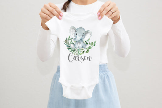 Elephant Baby Boy Bodysuit, S6