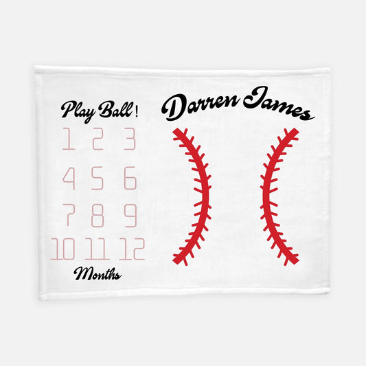 Baseball Baby Milestone Blanket, Baby Boy B2