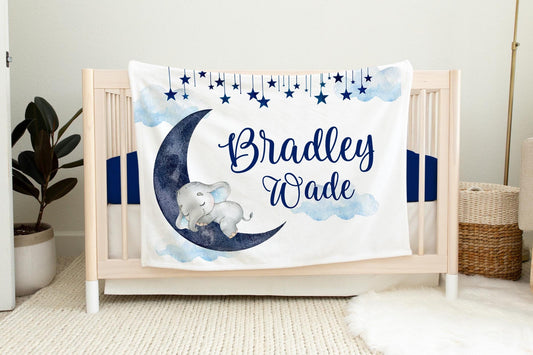 Luna Moon Elephant Baby Blanket, T9