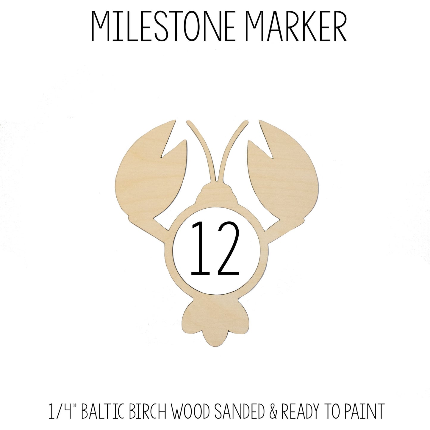 Lobster Milestone Marker for Milestone Blanket