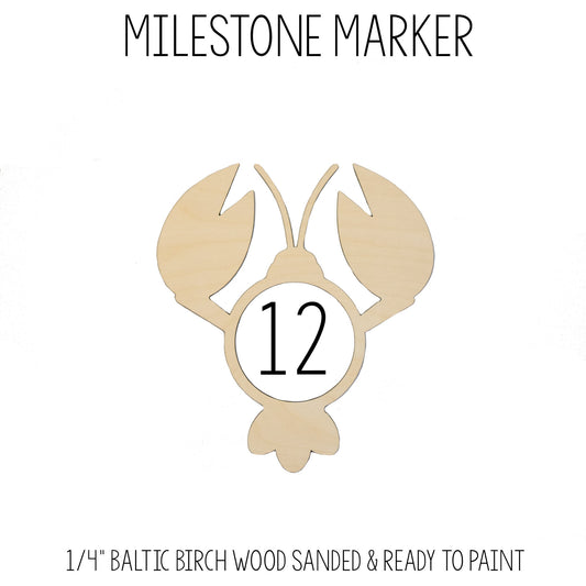 Lobster Milestone Marker for Milestone Blanket