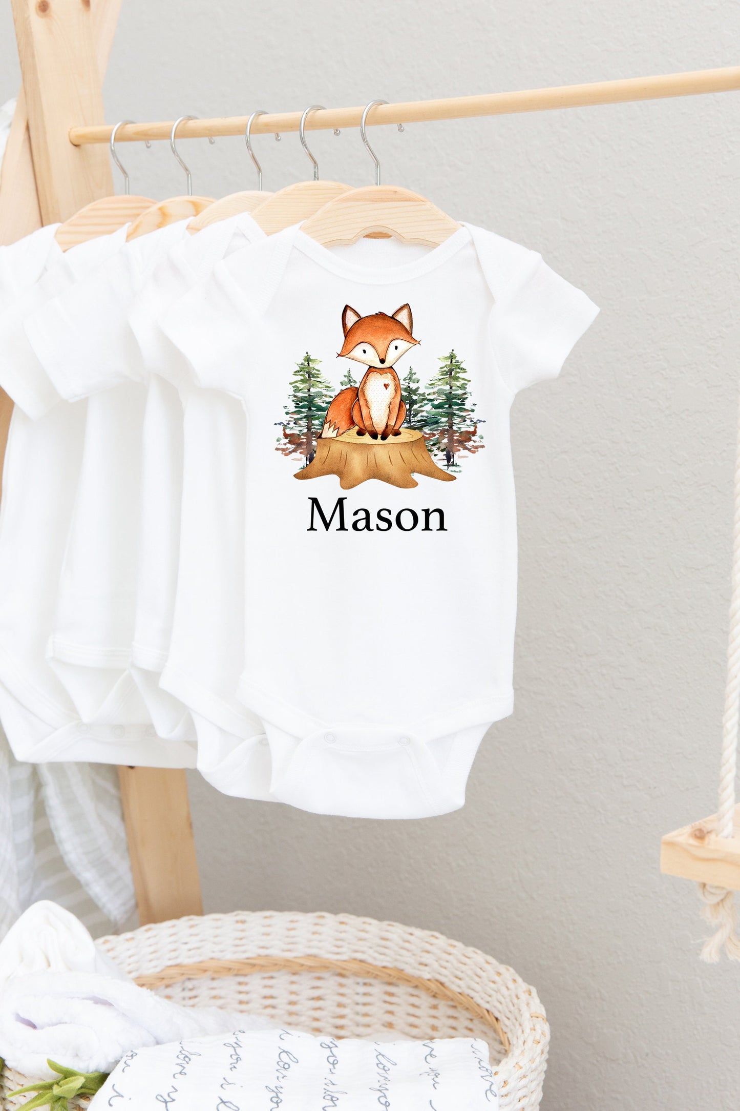 Fox Baby Bodysuit, Fox Bodysuit, Baby Shower Gift, Pregnancy Reveal Baby Shirt, Baby One Piece, Woodland Fox Baby Outfit, Fox One Piece W3