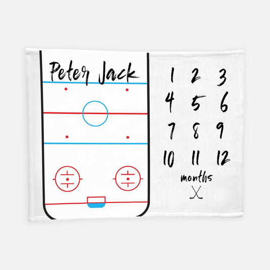 Hockey Rink Milestone Blanket, Sports B4