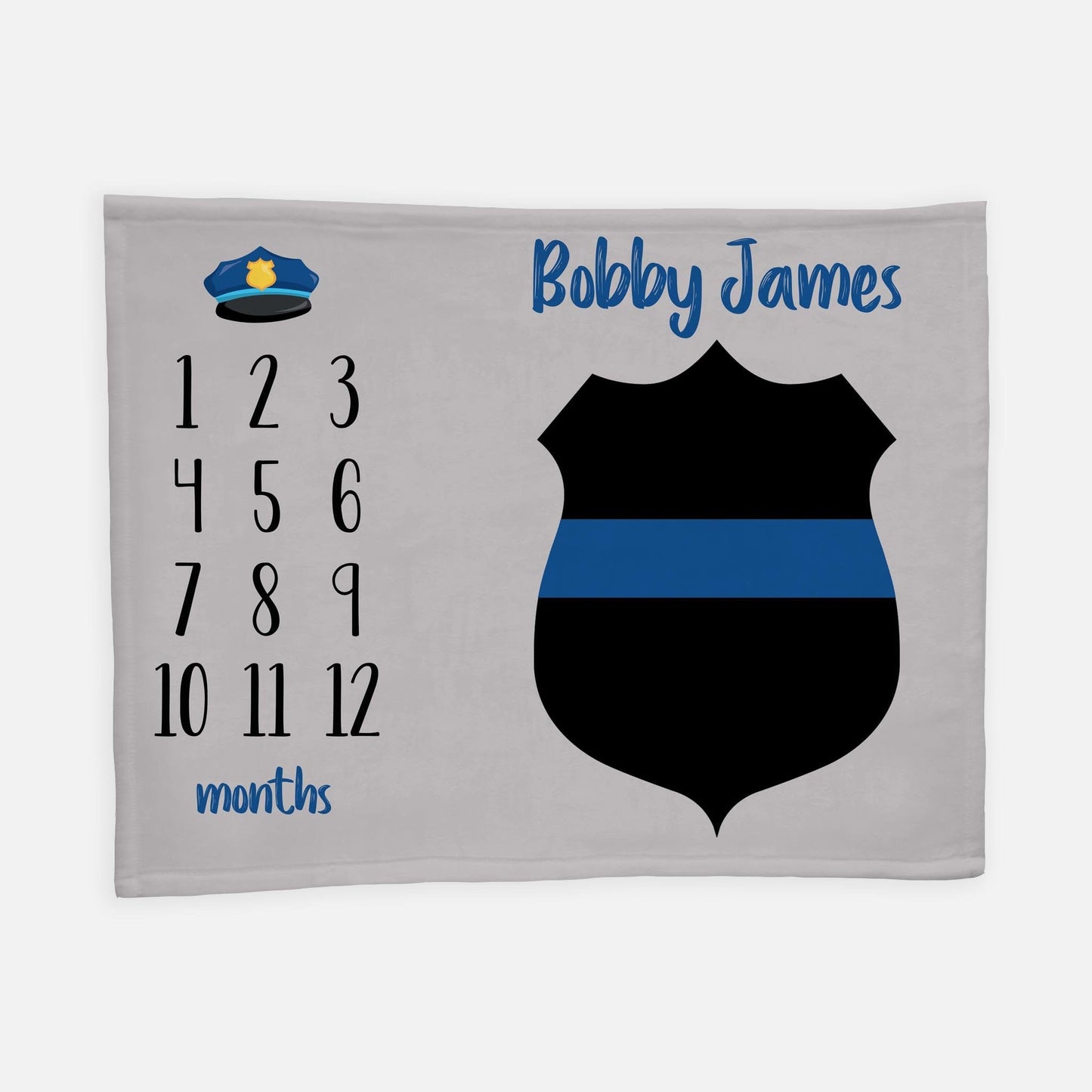 Thin Blue Line Baby Milestone Blanket, B17