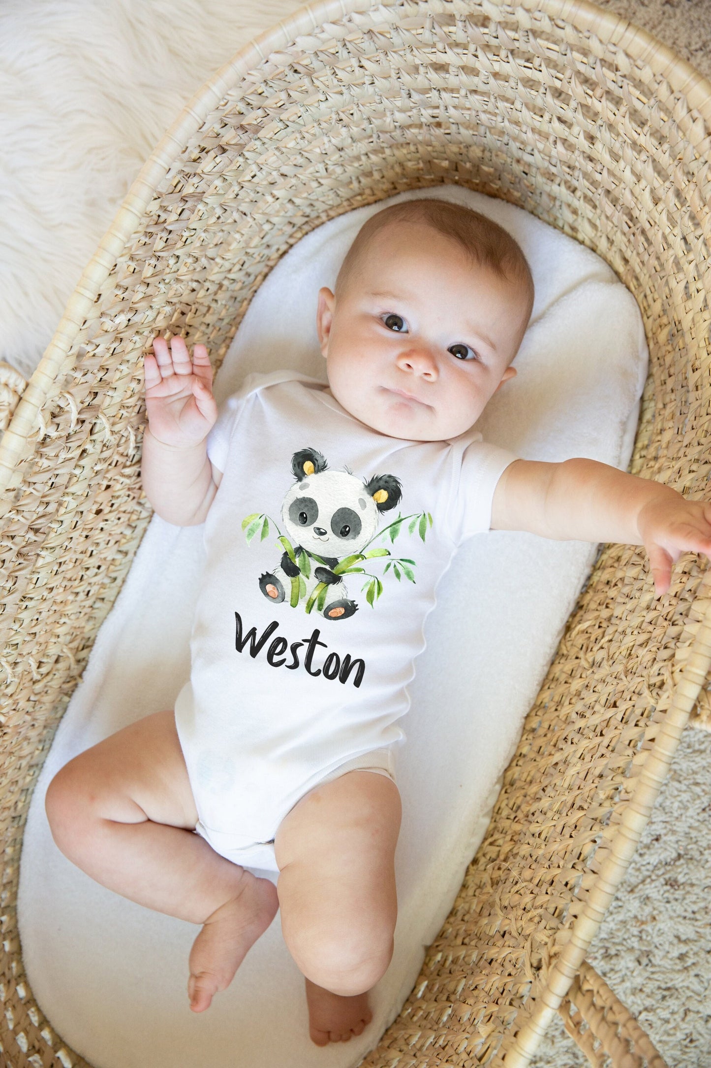 Panda Bear Baby Bodysuit, W19