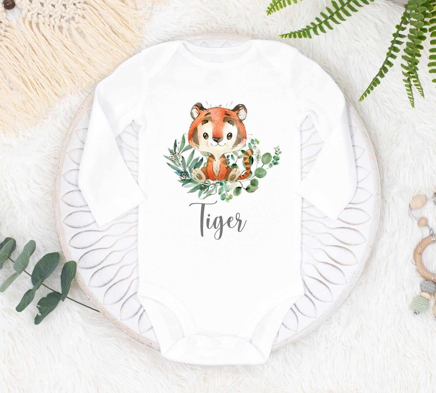 Tiger Baby Bodysuit, Safari Theme S7