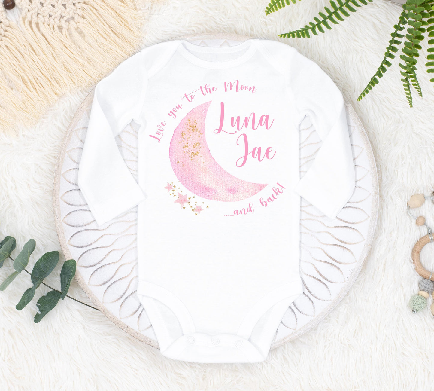 Pink Moon Baby Bodysuit, T20