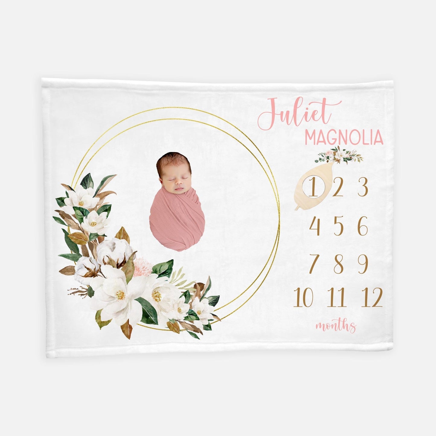 Magnolia Milestone Blanket, Magnolia and Cotton Girl, F2