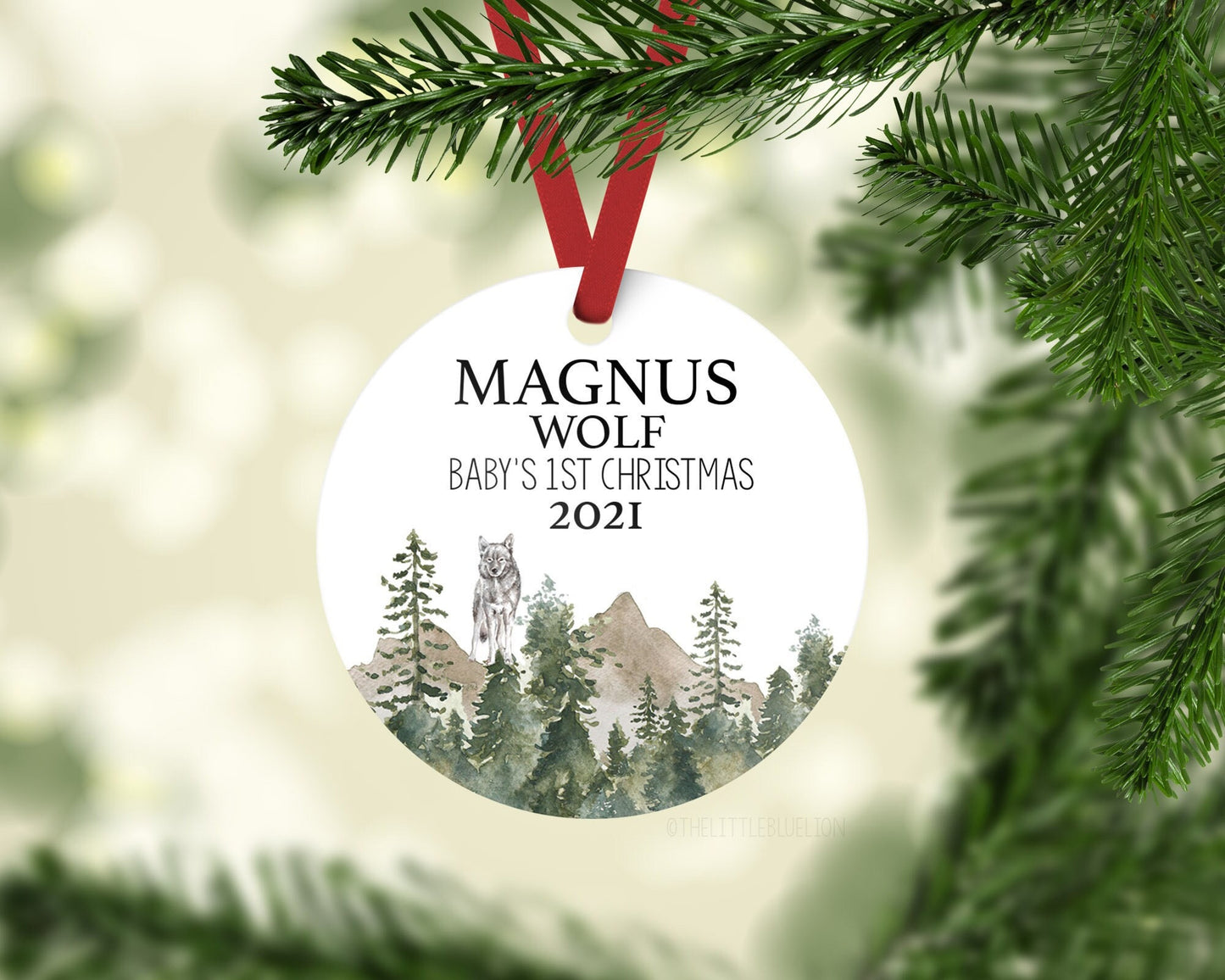 Wolf Baby First Christmas Ornament, M10