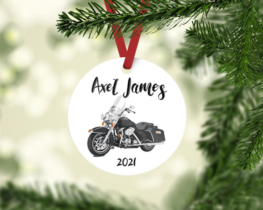 Motorcycle Baby First Christmas Ornament, B14