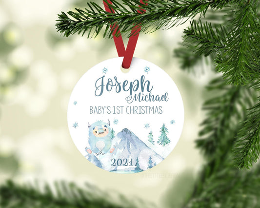 Yeti Mountains Baby First Christmas Ornament, M9