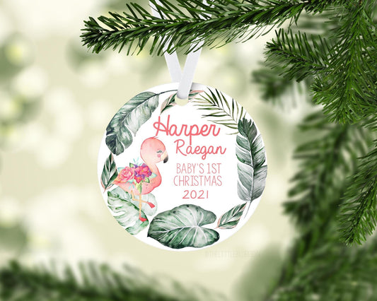Flamingo Baby's 1st Christmas Ornament, G15