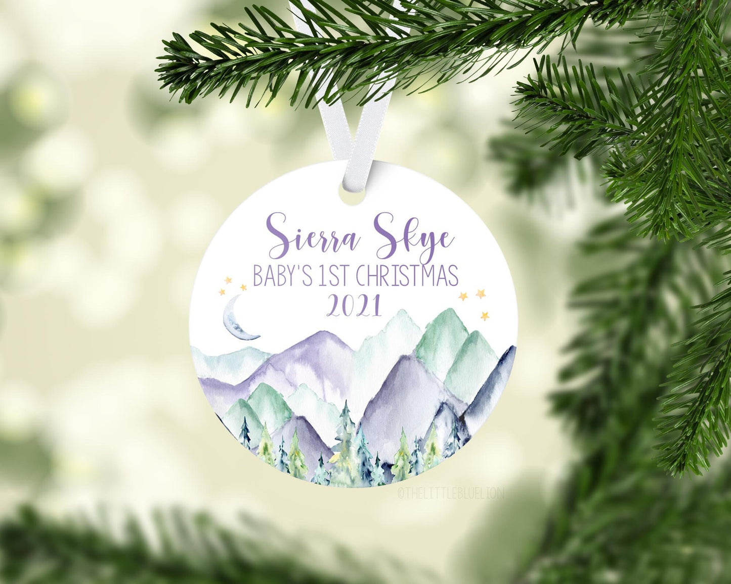 Girl Mountains Baby First Christmas Ornament, M11