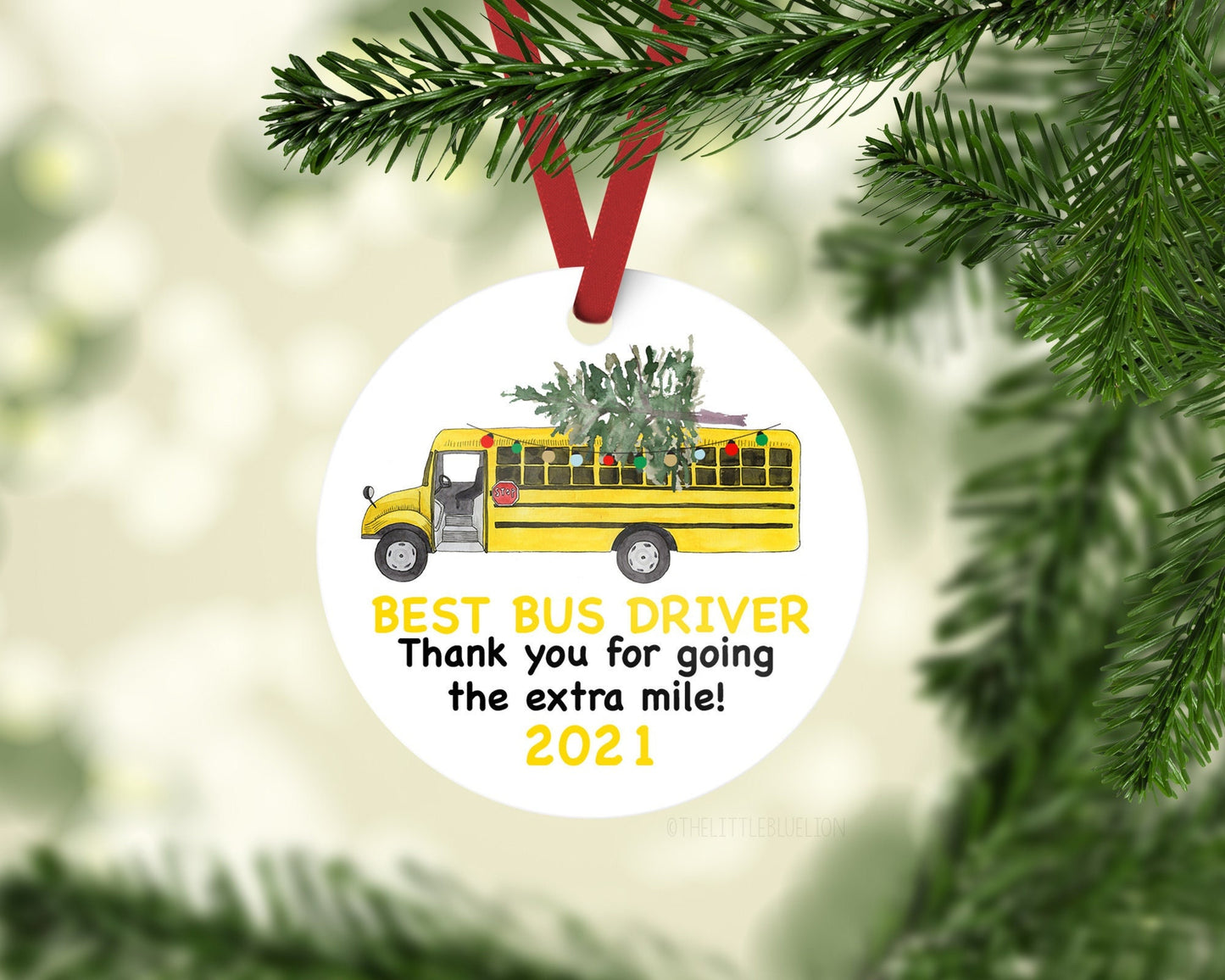 Best School Bus Driver Christmas Ornament