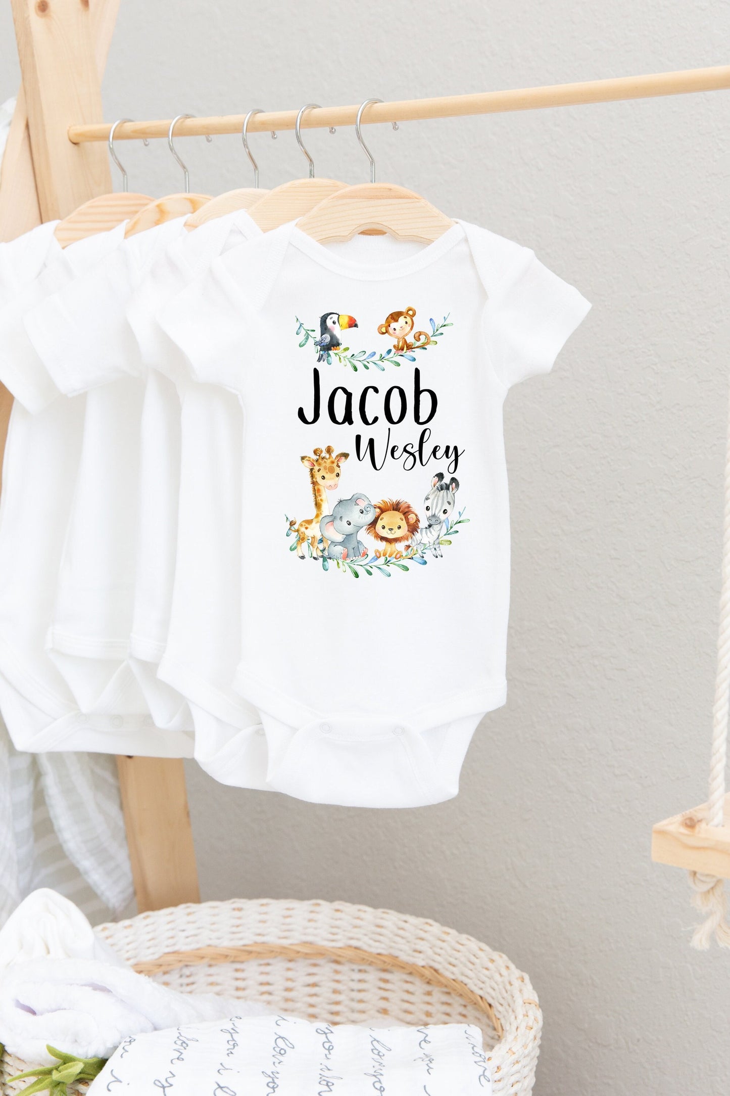 Safari Baby Bodysuit, Jungle Theme S3