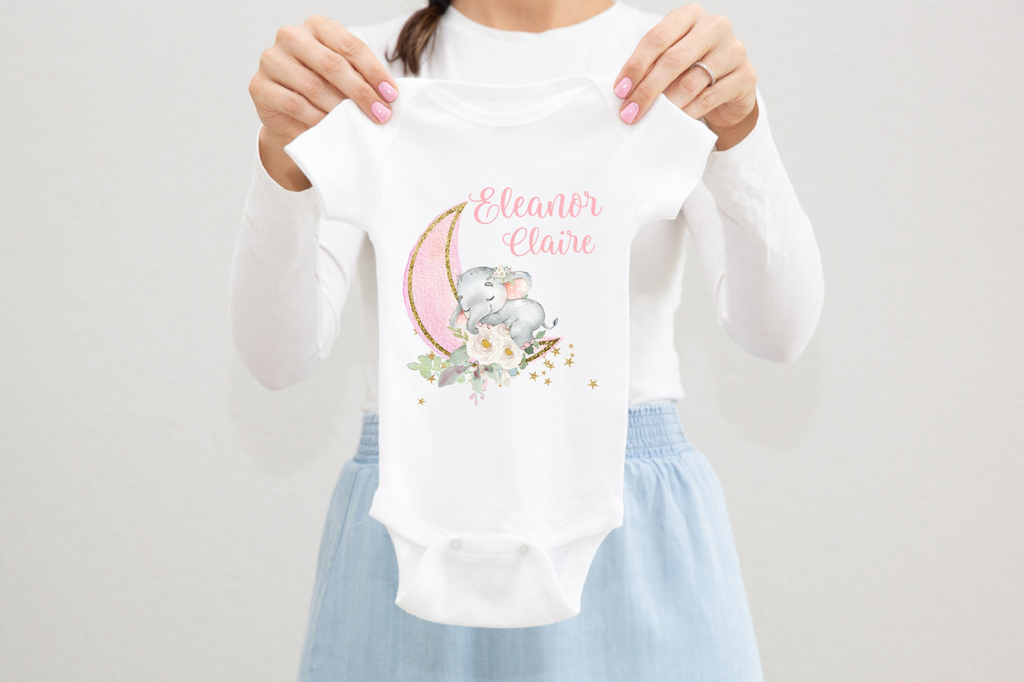 Elephant Moon Baby Bodysuit, T12