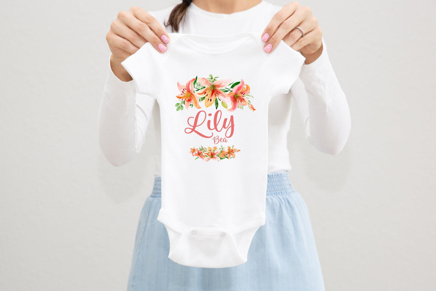 Lily Baby Bodysuit, Tiger Lily F9