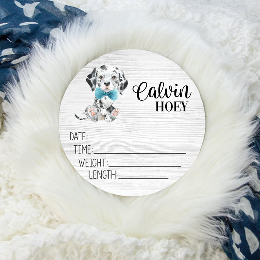 Dalmatian Wooden Birth Stat Sign