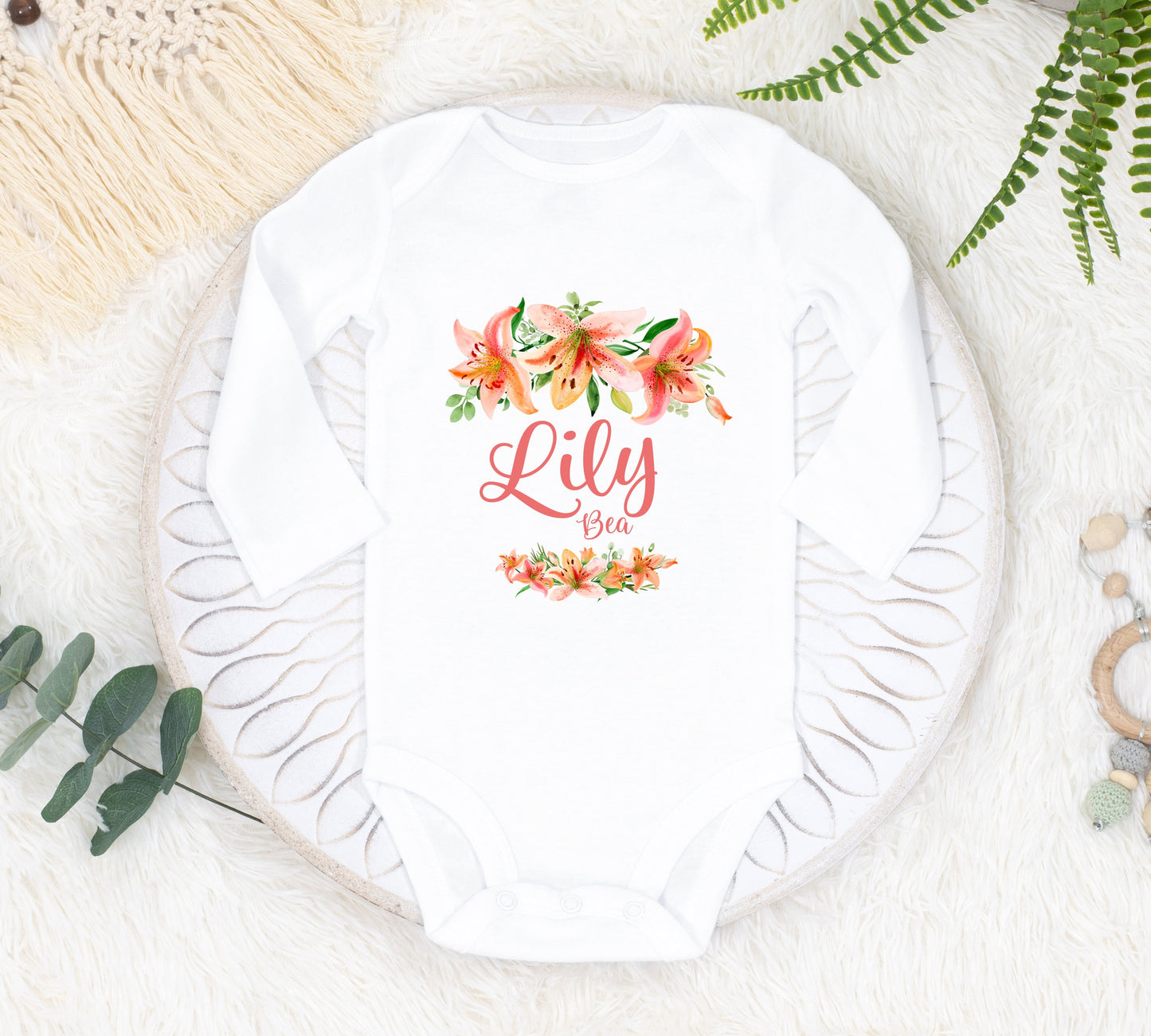 Lily Baby Bodysuit, Tiger Lily F9