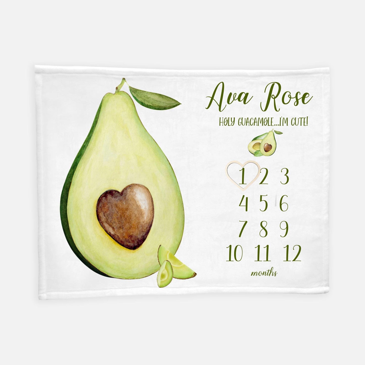 Avocado Girl Milestone Blanket, G11