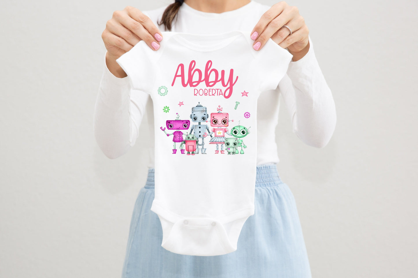 Robot Baby Bodysuit, Robot Baby Outfit, Baby Shower Gift, Pregnancy Reveal Baby Shirt, Baby One Piece, Robots Baby One Piece G10