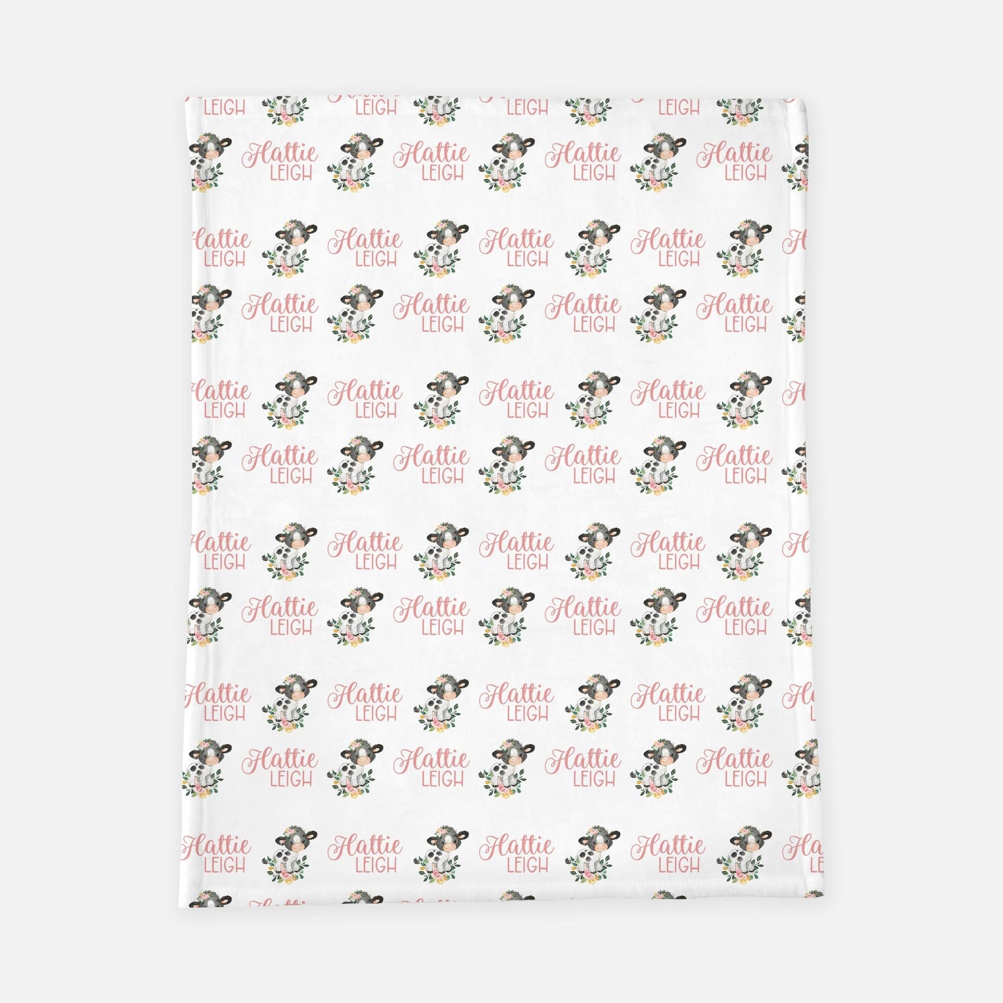 Girl Cow Swaddle Set, Floral C5