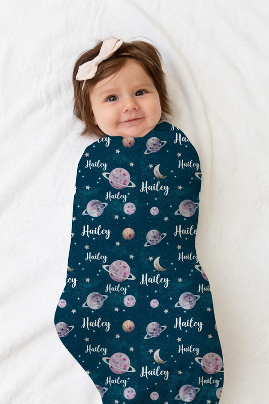 Outer Space Swaddle Blanket, Girl T21