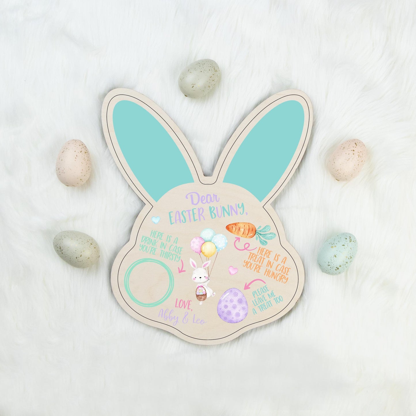 Wooden Easter Bunny Tray