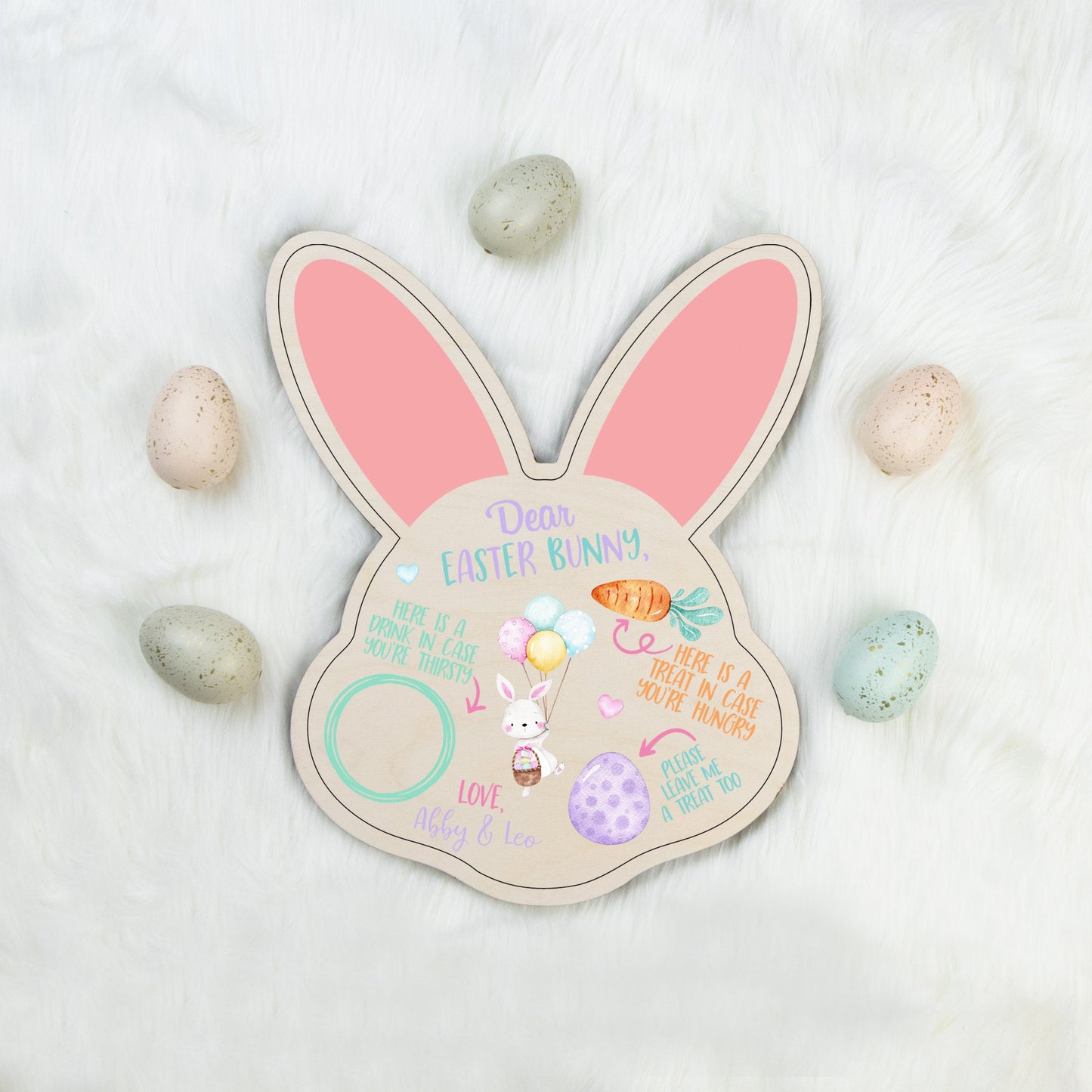 Wooden Easter Bunny Tray