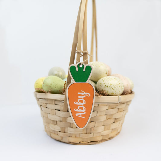 Easter Basket Personalized Name Tag - Carrot