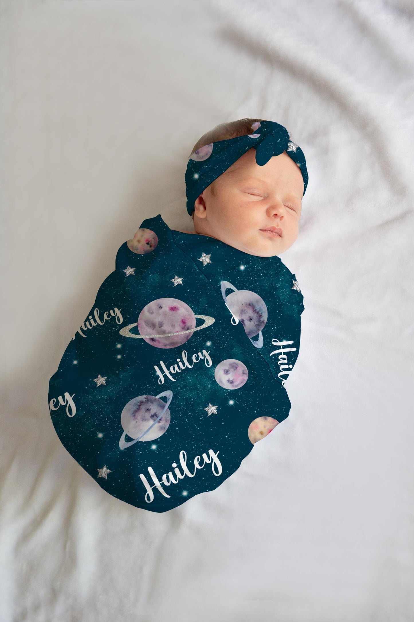 Outer Space Swaddle Blanket, Girl T21