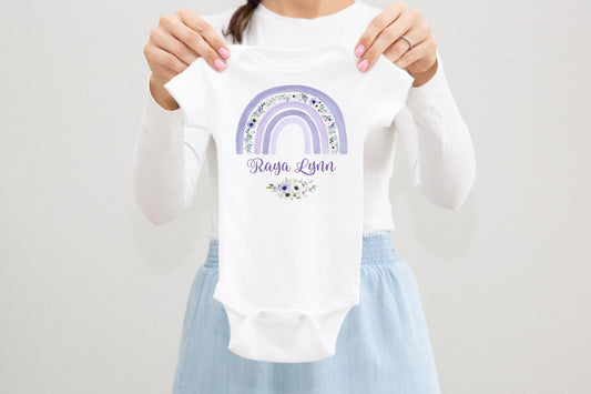 Purple Rainbow Baby Bodysuit, T27