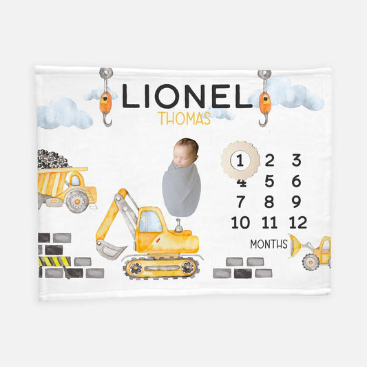 Construction Baby Milestone Blanket, B21