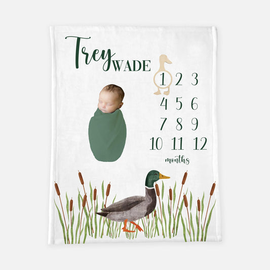 Mallard Duck Milestone Blanket, Gender Neutral, B19