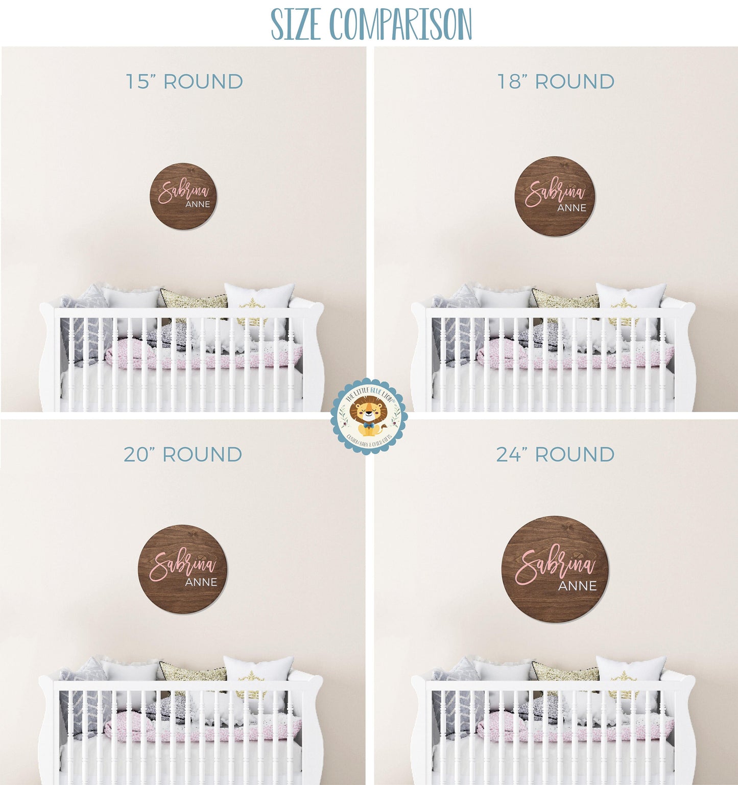 Boho Round 3D Nursery Name Sign