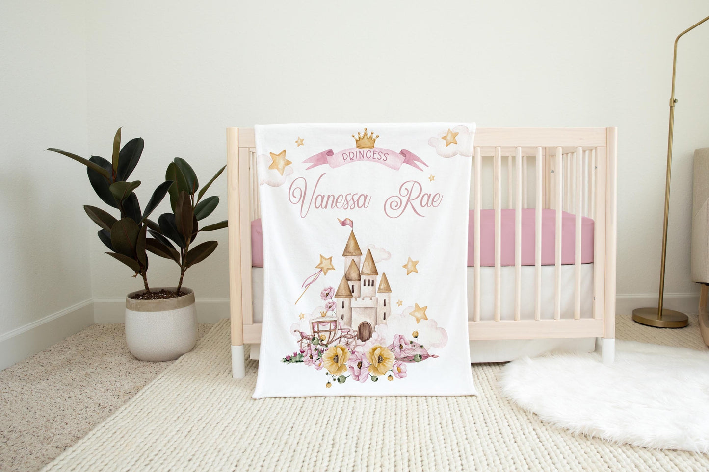 Princess Personalized Girl Baby Blanket, G19