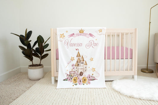 Princess Personalized Girl Baby Blanket, G19