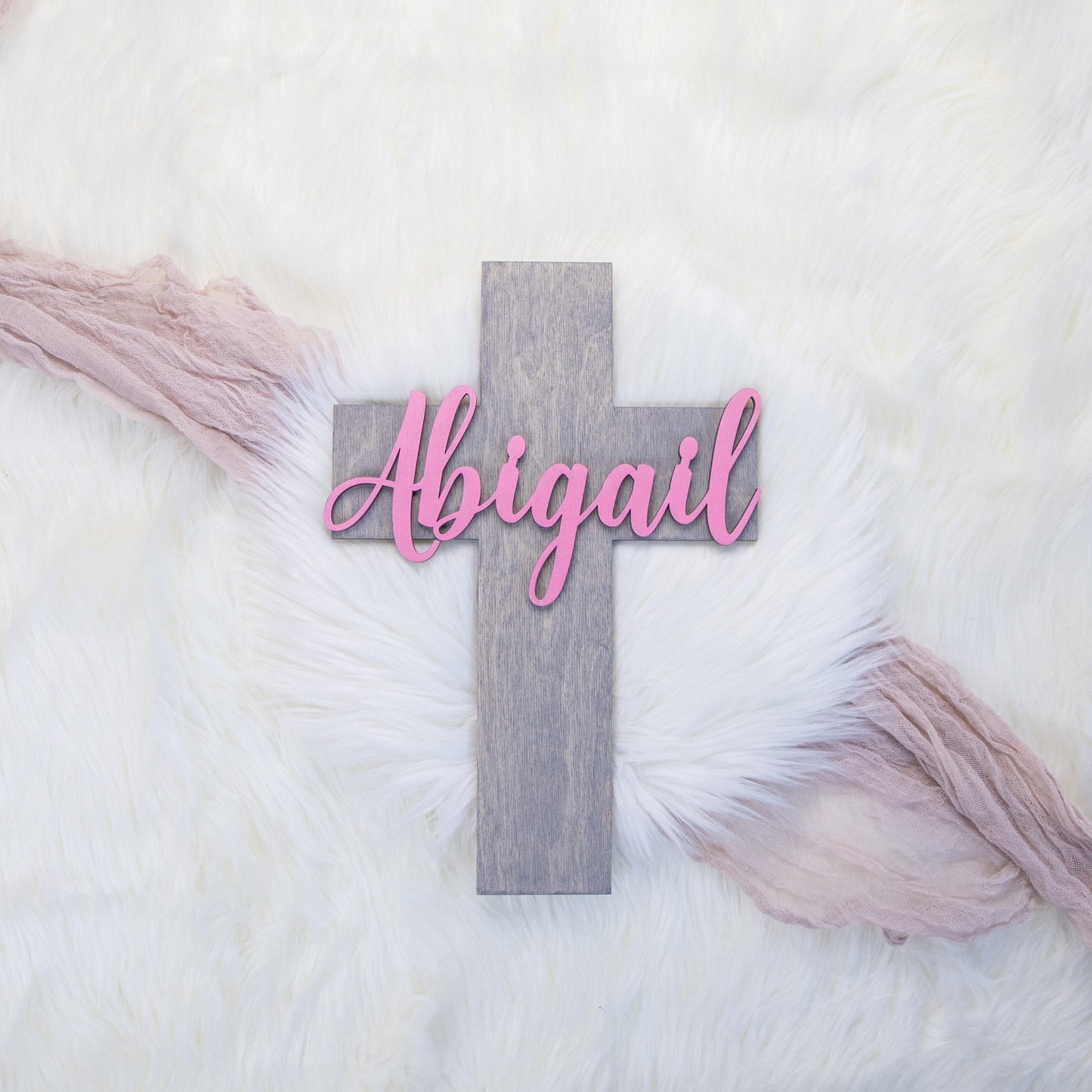 Christening, Baptism, and Easter Gift, Wooden Name Cross