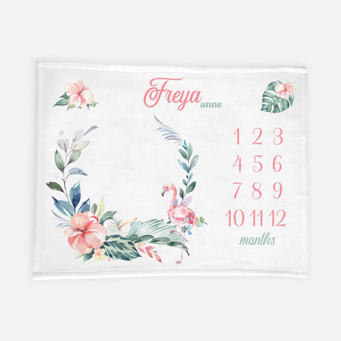 Flamingo Baby Milestone Blanket, Tropical G22