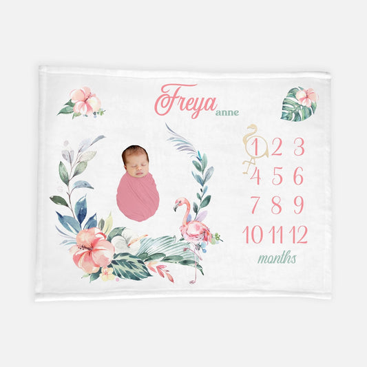 Flamingo Baby Milestone Blanket, Tropical G22