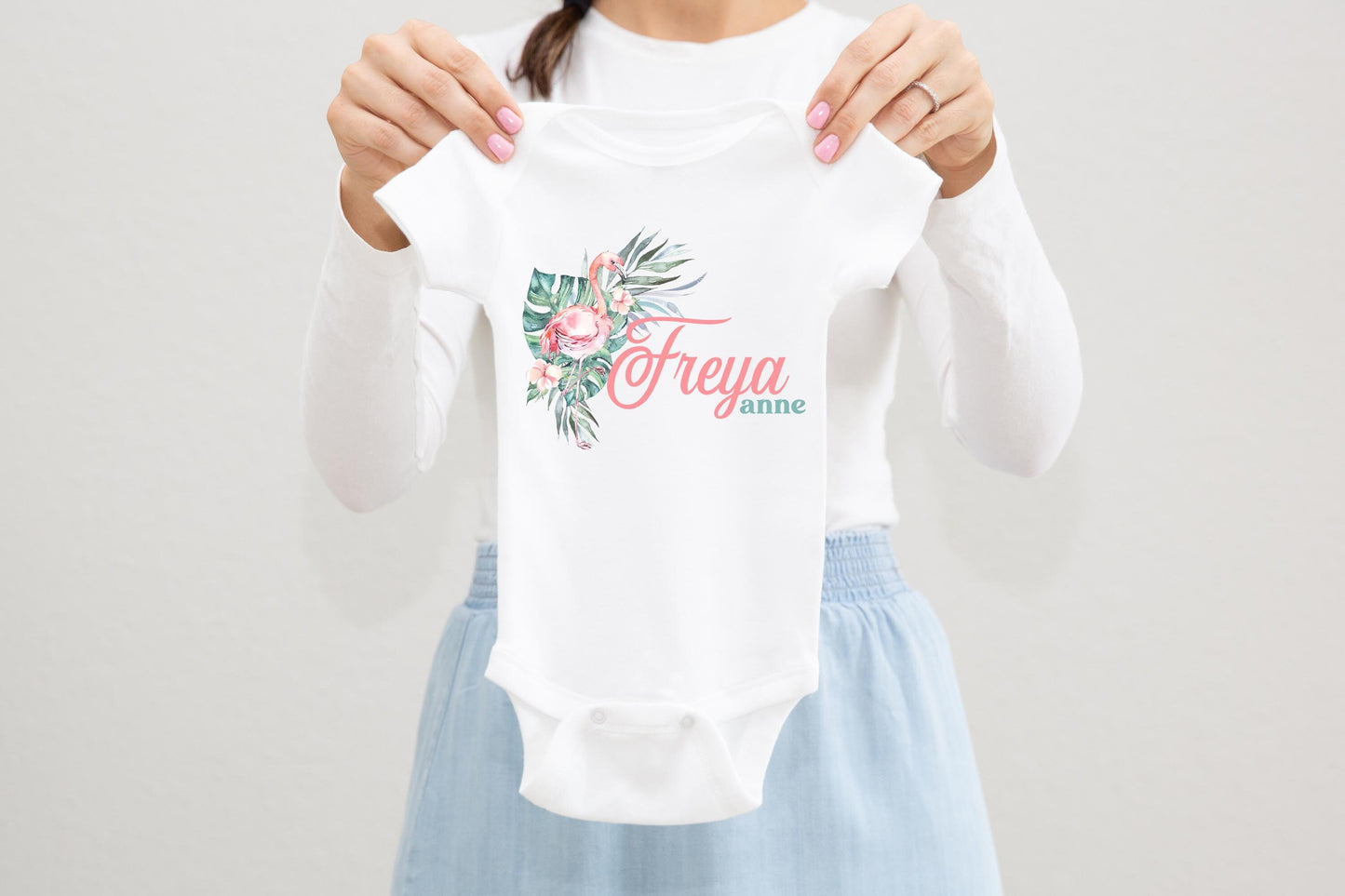 Flamingo Baby Bodysuit, Tropical G22