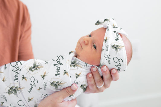 Boho Greenery Swaddle Set, F63