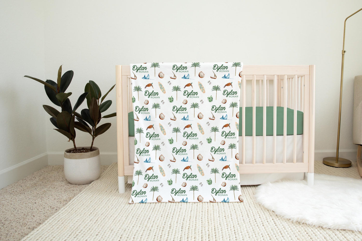 Tropical Swaddle Set, Palm Tree Theme B25