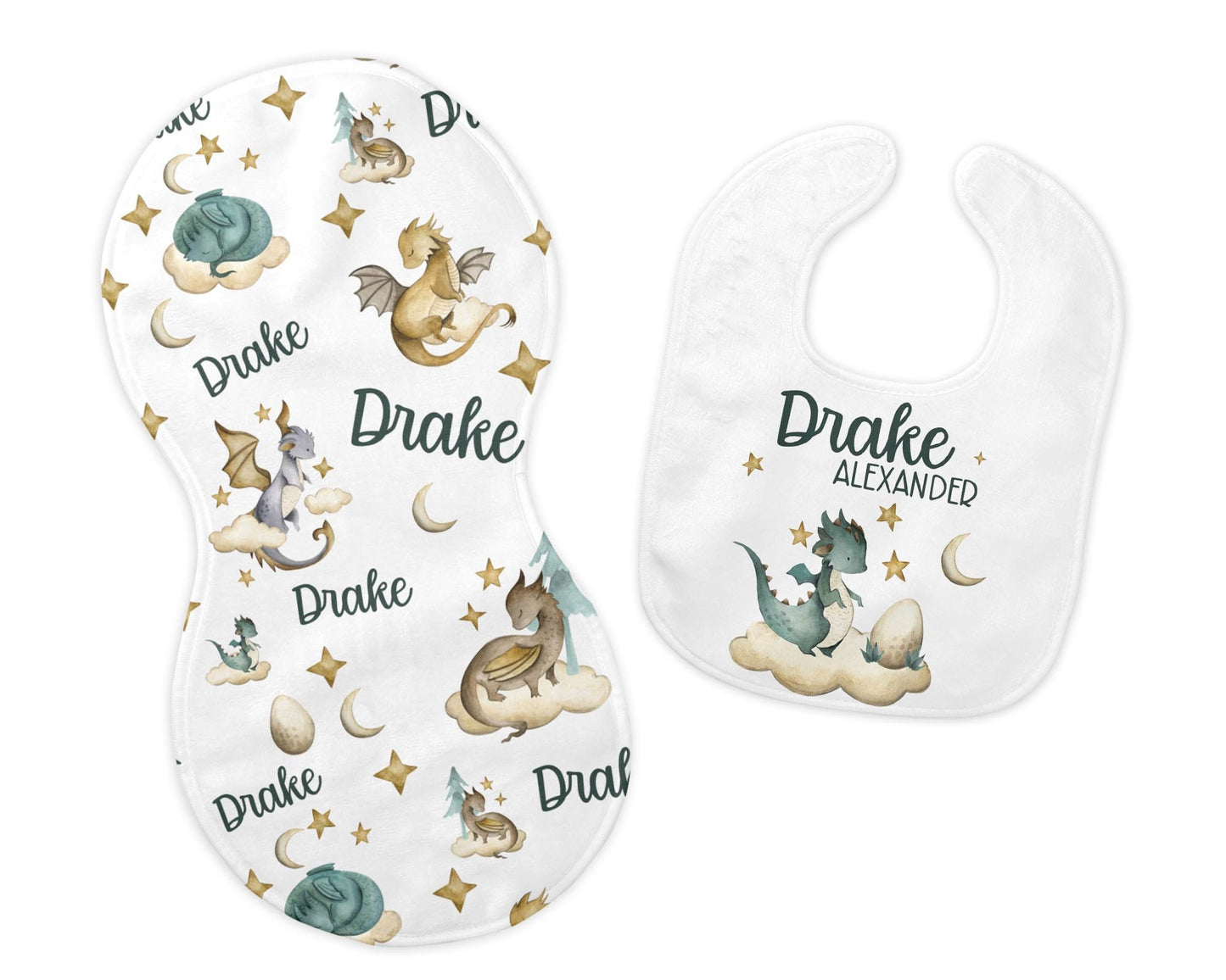 Dragon Bib and Burp Cloth Set, B9