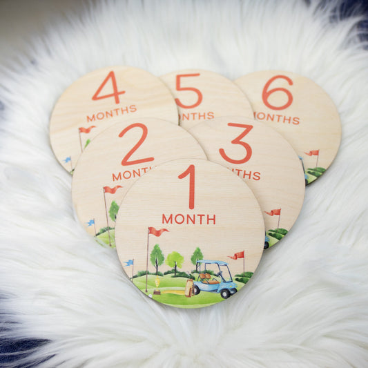 Golf Wood Milestone Cards, B20