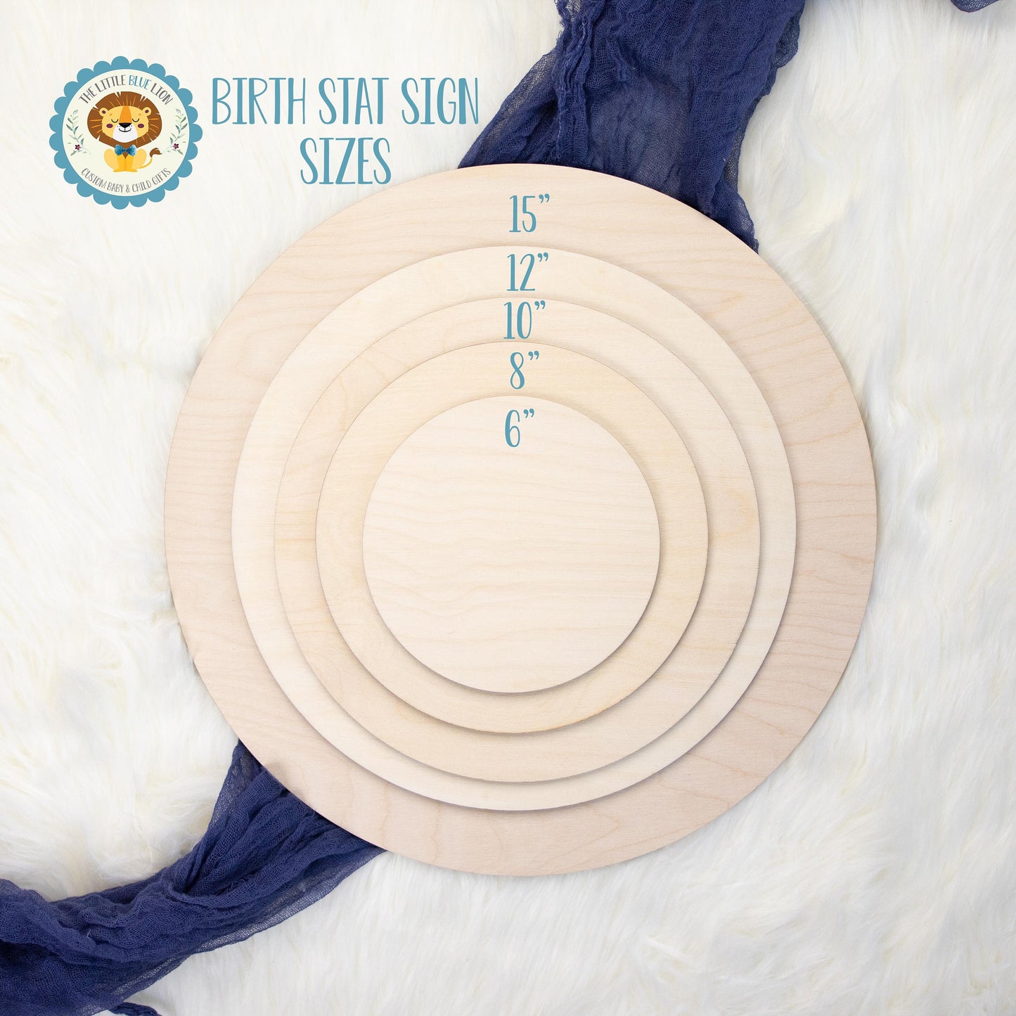 Nessie Round Wood Birth Stat Sign, Loch Ness Monster M31