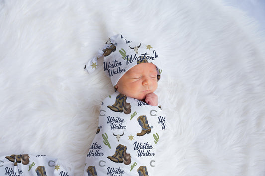 Cowboy Western Cactus Swaddle Set, D8