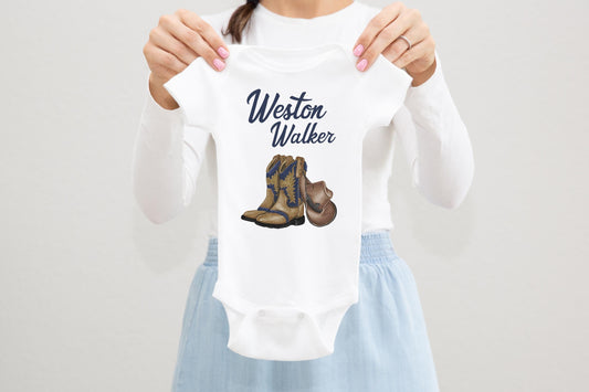 Cowboy Baby Bodysuit, Cowboy Baby Outfit, Baby Shower Gift, Pregnancy Reveal Baby Shirt, Baby One Piece, Cowboy Boots Baby Outfit D8